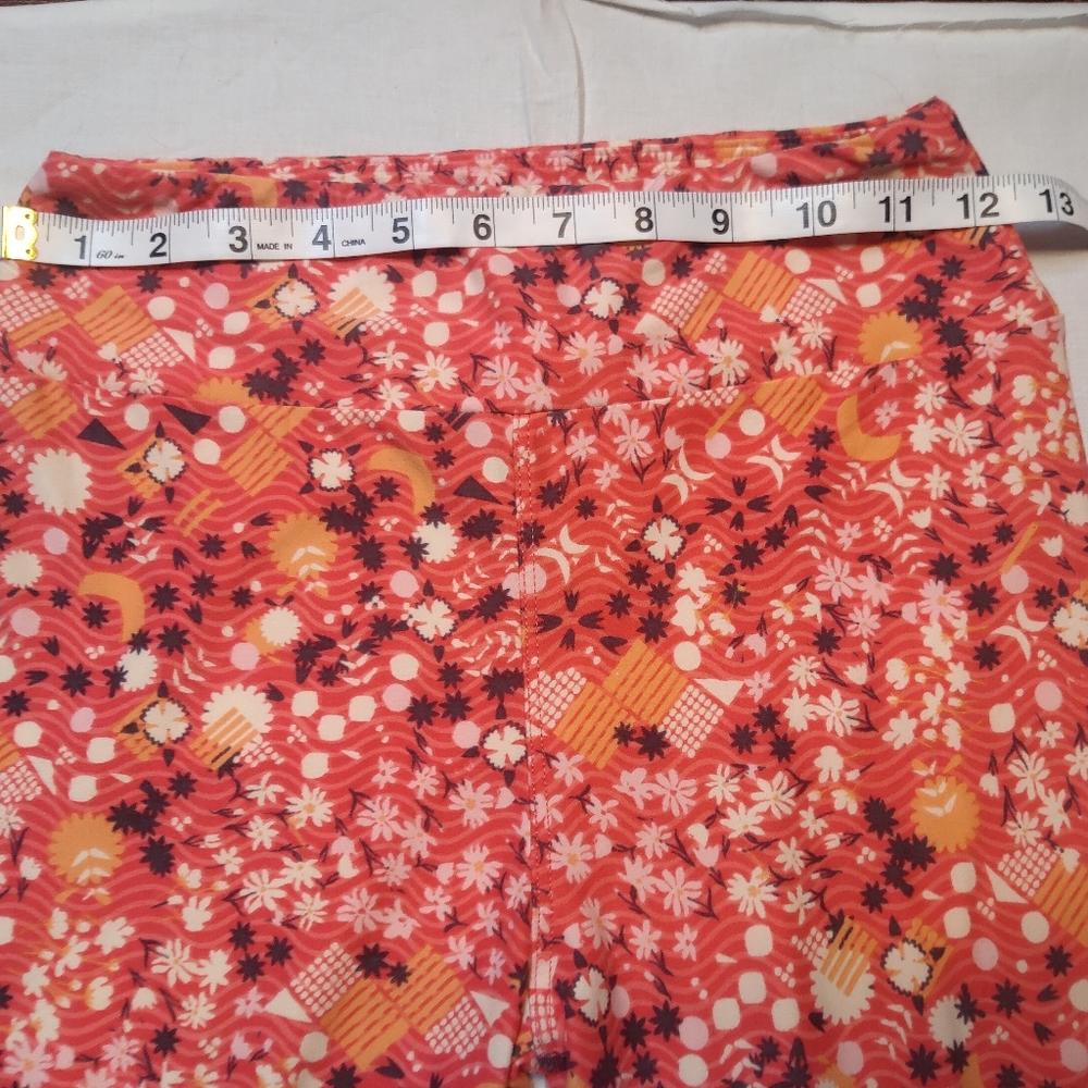 LuLaRoe Leggings Women's One Size Pink Floral Bottoms Skinny Leg Pants - Picture 2 of 10